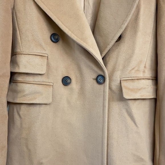 Halogen Atlantic-Pacific Double Breasted Wool Coat Camel Tan Classic Warm - Picture 7 of 17